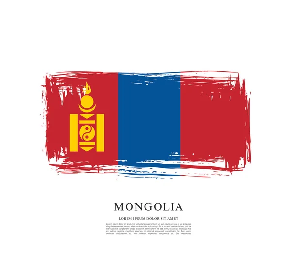 Bandera de Mongolia ilustración — Vector de stock