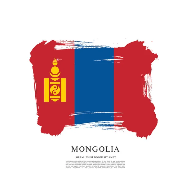 Illusztráció Mongólia zászlaja — Stock Vector