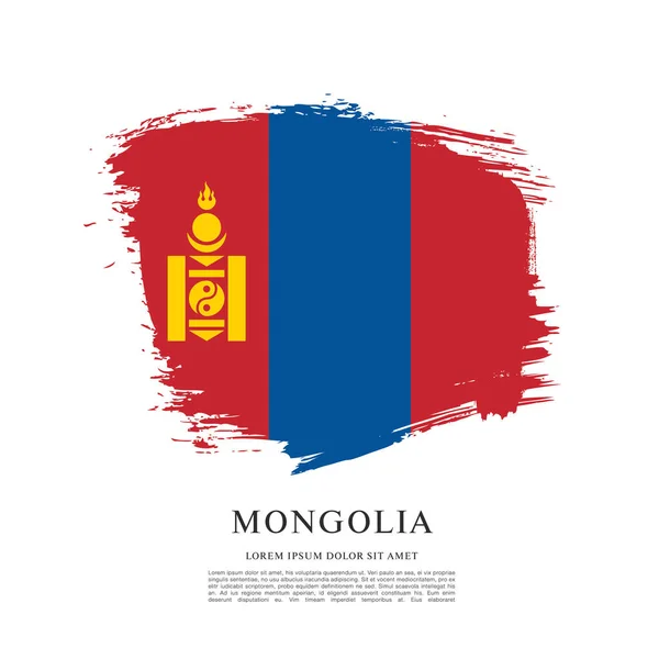Bandiera della Mongolia disegno — Vettoriale Stock