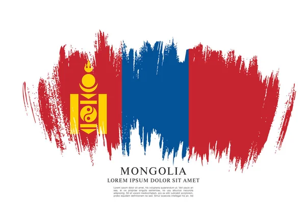 Bandera de Mongolia ilustración — Vector de stock