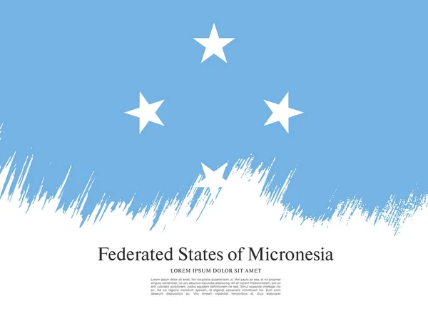 A Mikronéziai Szövetségi Államok lobogója — Stock Vector