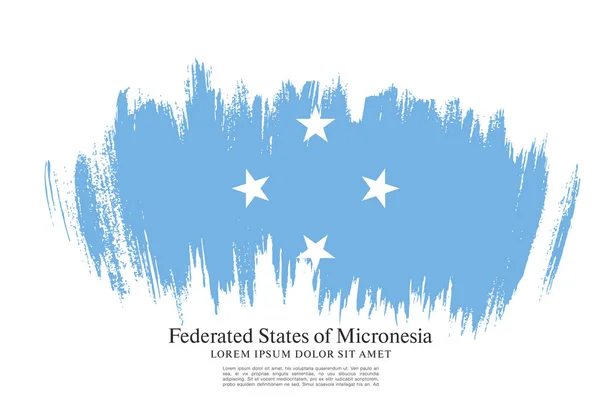 Bandiera degli Stati Federati di Micronesia — Vettoriale Stock