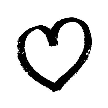 Beyaz arka planda siyah kalp