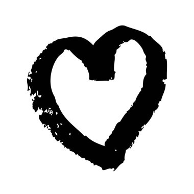 Beyaz arka planda siyah kalp