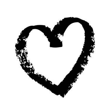 Beyaz arka planda siyah kalp