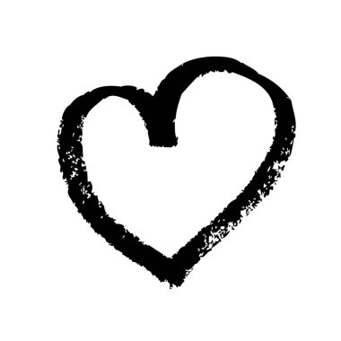 Beyaz arka planda siyah kalp