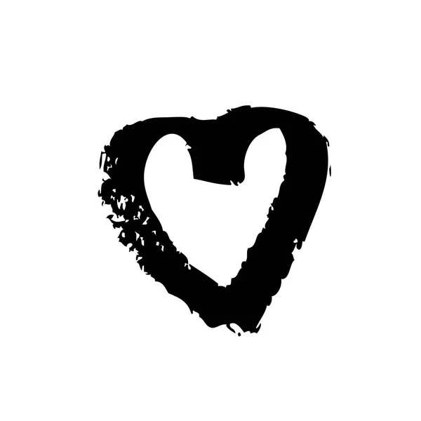 Schwarzes Herz auf weißem Hintergrund — Stockvektor