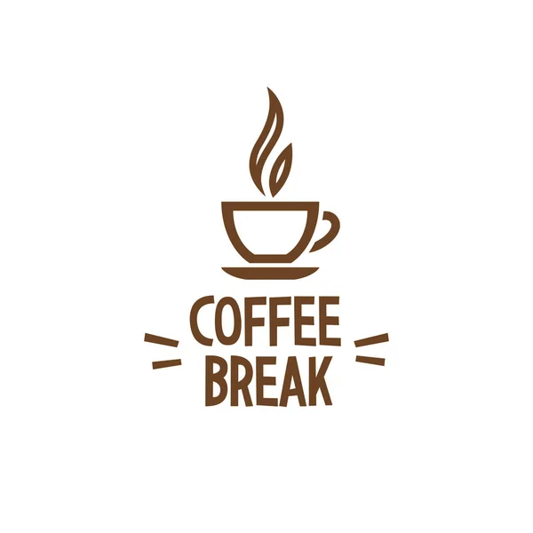 Coffee break logo design — Stock Vector