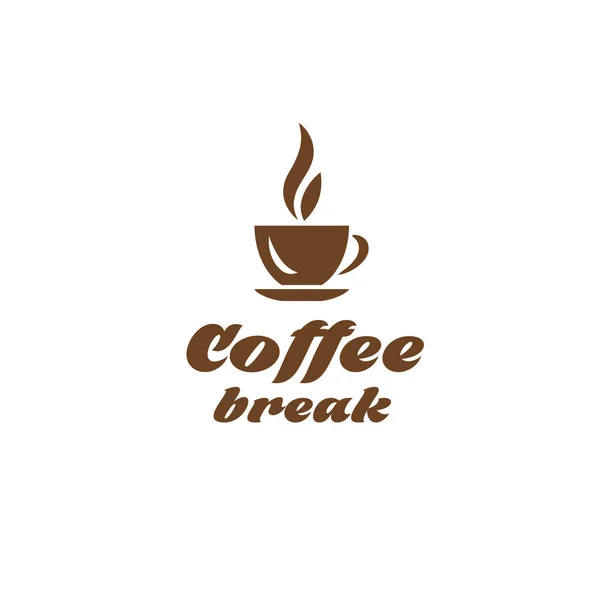 Coffee break logo design — Stock Vector