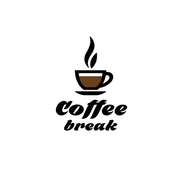 コーヒー ブレークのロゴデザイン — ストックベクタ