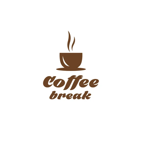 Coffee break logo design — Stock Vector