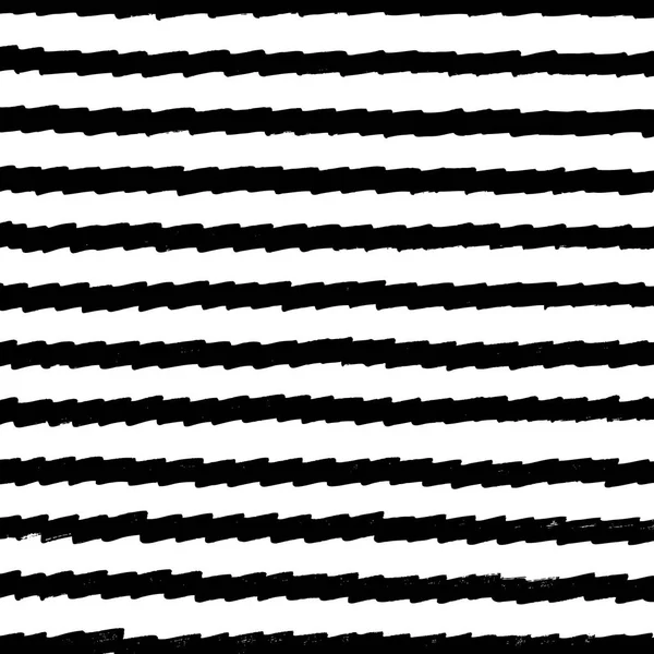 Schwarze horizontale handgezeichnete Streifen — Stockvektor