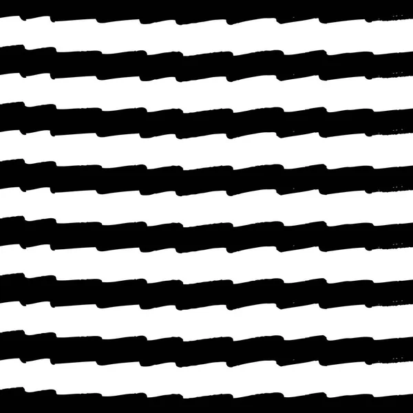 Black horizontal hand drawn stripes — Stock Vector