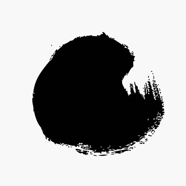 Pincelada negra círculo — Archivo Imágenes Vectoriales