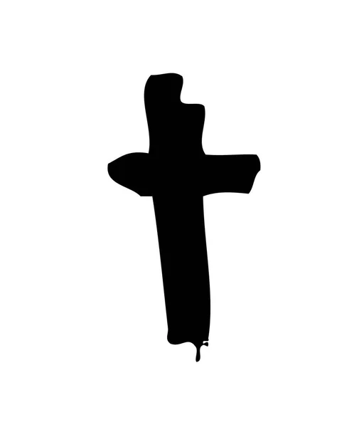 Croix dessinée à la main — Image vectorielle