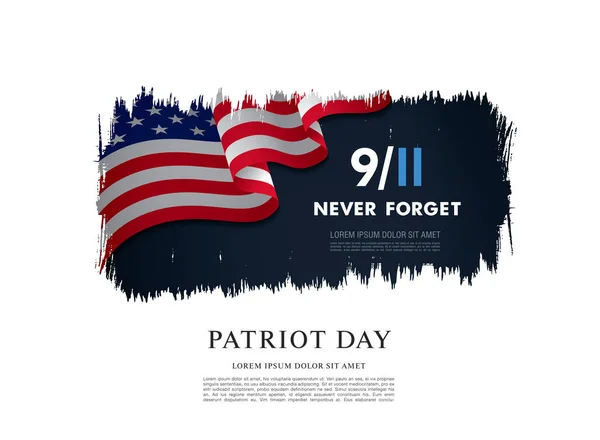 Patriot Day. Setembro, 11 cartão —  Vetores de Stock