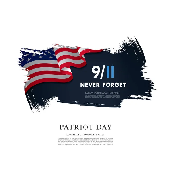 Patriot dag. 11 september, kaart — Stockvector