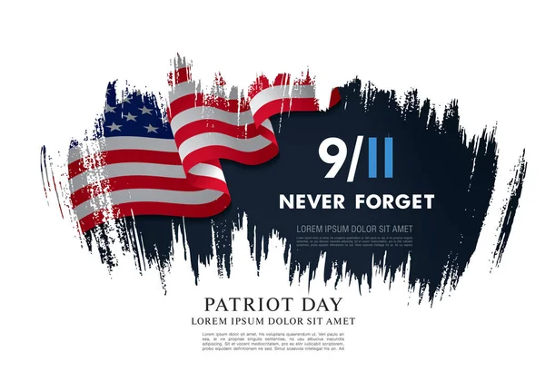 Día del Patriota. Septiembre, 11 tarjeta — Archivo Imágenes Vectoriales