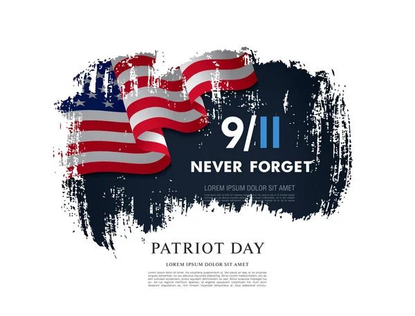 Hari Patriot. September, kartu 11 - Stok Vektor