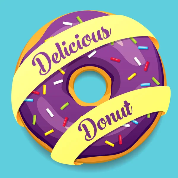Donut sobre fondo blanco — Vector de stock