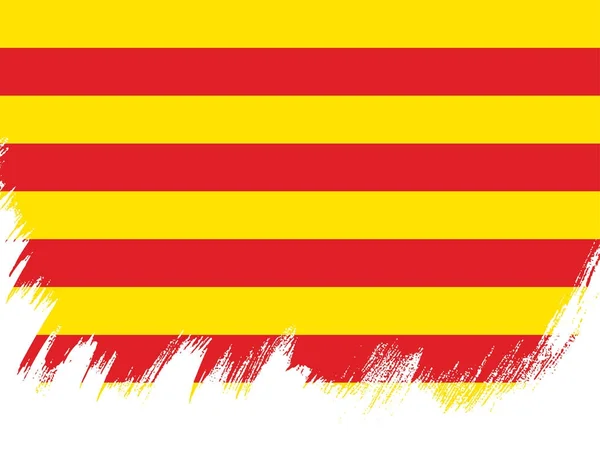Catalonia bayrak ile doku — Stok Vektör