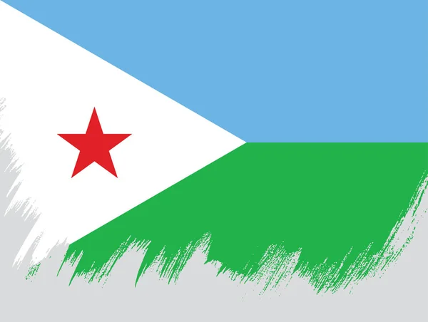 Cartel Bandera de Djibouti — Vector de stock