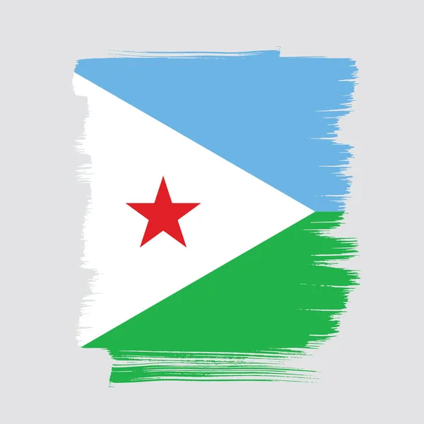 Cartel Bandera de Djibouti — Vector de stock