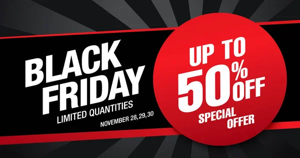 Black Friday Banner de venta — Vector de stock