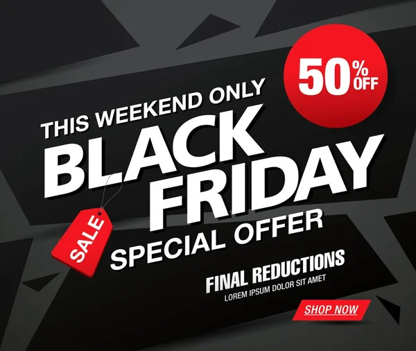 Black Friday Banner de venta — Vector de stock