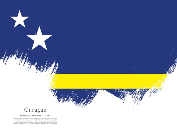 Färgglada flagga curacao — Stock vektor