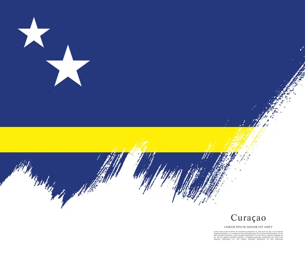 Färgglada flagga curacao — Stock vektor