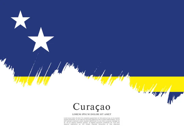 Bandera colorida de curacao — Vector de stock