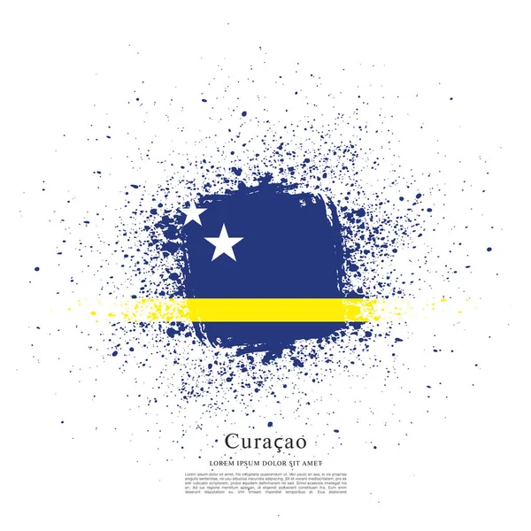 Bandera colorida de curacao — Vector de stock