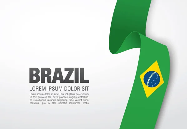 Fita com bandeira do Brasil — Vetor de Stock