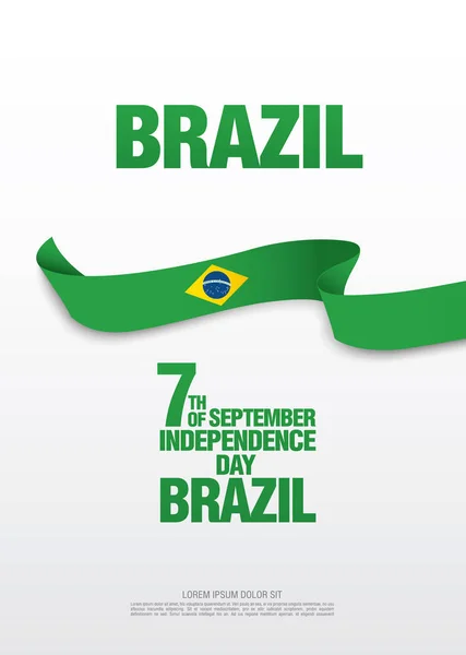 Cinta con Bandera de Brasil — Vector de stock