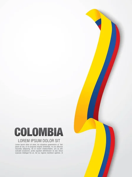 Ribbon with flag of Colombia — Stock Vector