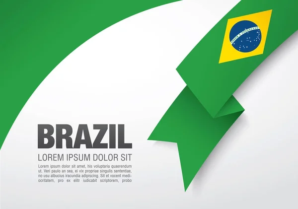 브라질의 국기와 리본 — 스톡 벡터