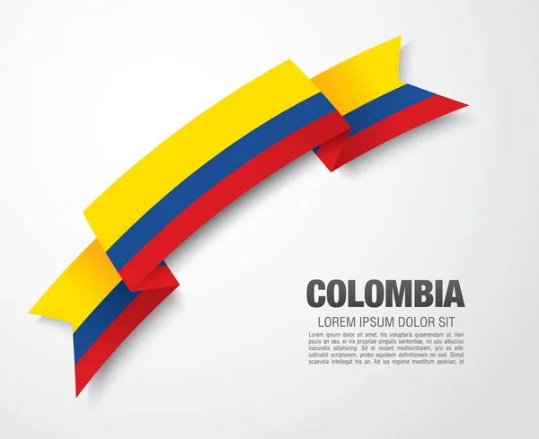 Kolombiya bayrağı ile şerit — Stok Vektör