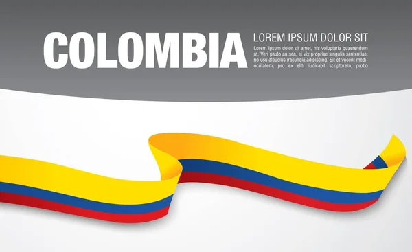 丝带与哥伦比亚的旗子 — 图库矢量图片
