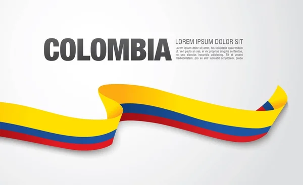 Ribbon with flag of Colombia — Stock Vector