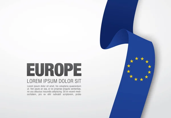 ヨーロッパの旗をリボンします。 — ストックベクタ