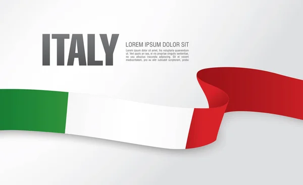 イタリアの国旗とリボンします。 — ストックベクタ