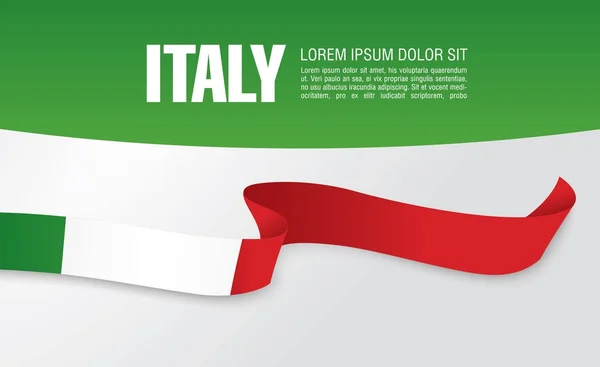 İtalya bayrağı ile şerit — Stok Vektör