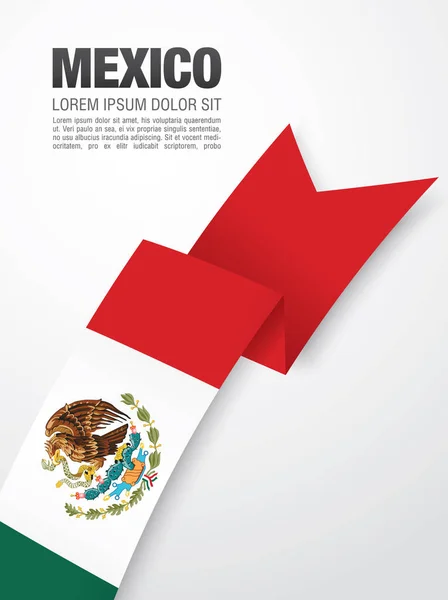 Cinta con Bandera de México — Vector de stock