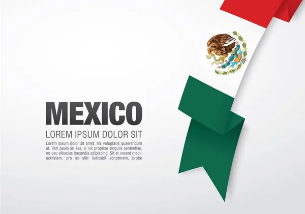 Cinta con Bandera de México — Vector de stock