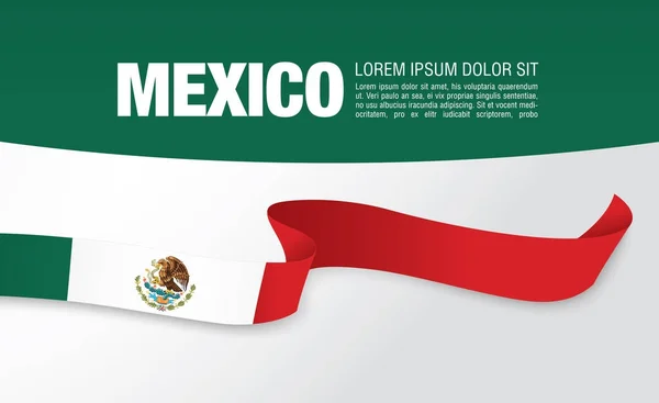 Cinta con Bandera de México — Vector de stock