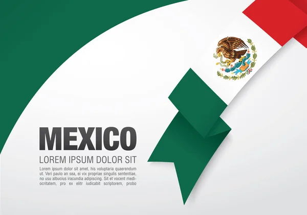 Cinta con Bandera de México — Vector de stock