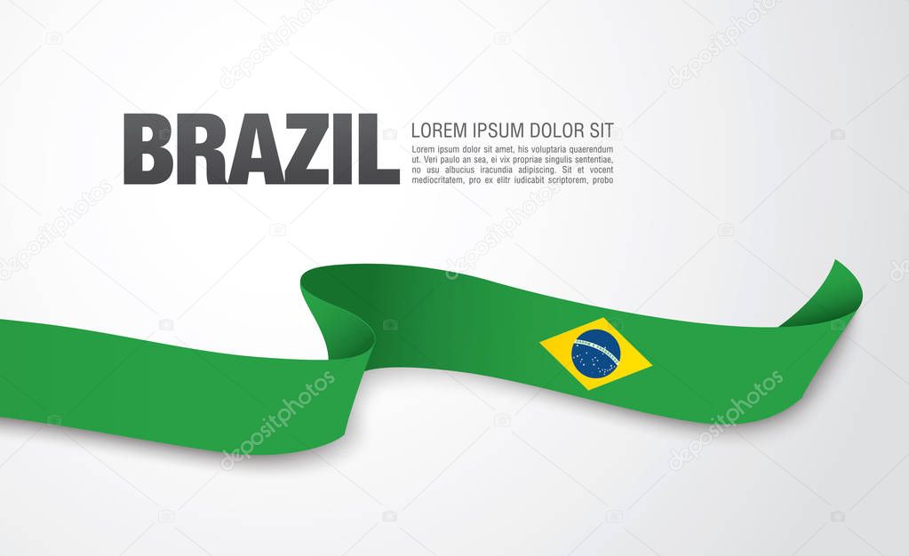Ribbon with flag of Brazil