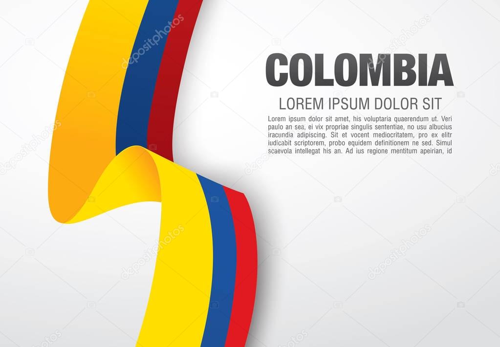 Ribbon with flag of Colombia