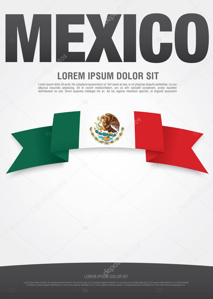 Ribbon with flag of Mexico